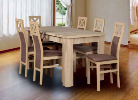 Komplet stołowy stół + 6 krzeseł