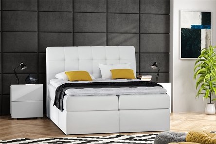 Łóżko tapicerowane typ. 50 z materacami i nakładką w różnych szerokościach 180